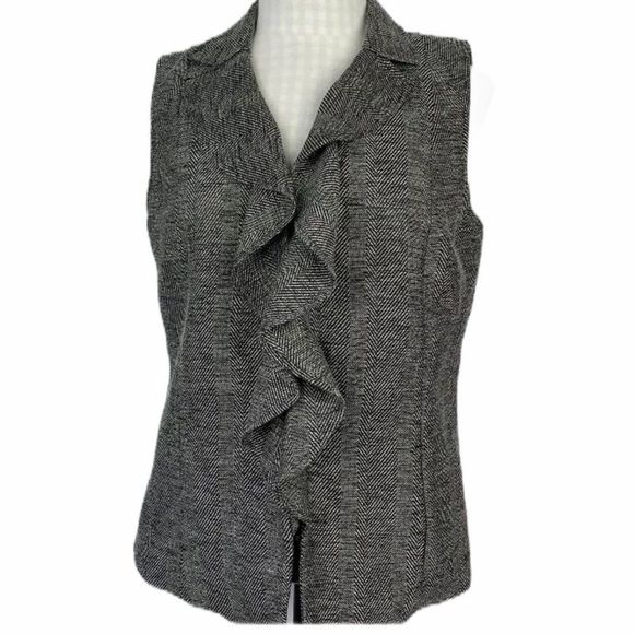 CHICO’S Ruffle Karissa Vest Jacket - Picture 2 of 7